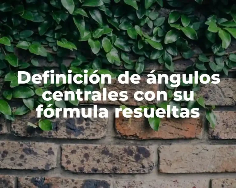 Definición de ángulos centrales con su fórmula resueltas