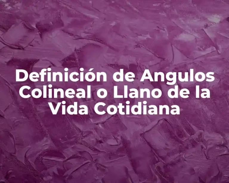 Definición de Angulos Colineal o Llano de la Vida Cotidiana