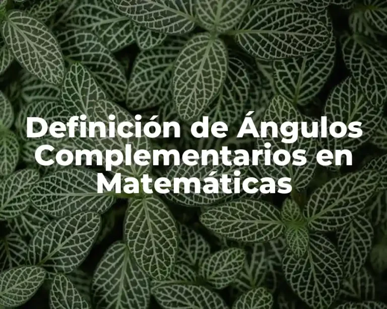 Definición de Ángulos Complementarios en Matemáticas