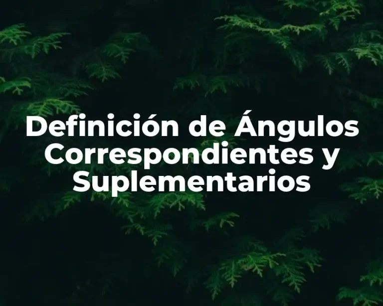 Definición de Ángulos Correspondientes y Suplementarios