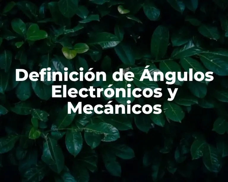 Definición de Ángulos Electrónicos y Mecánicos