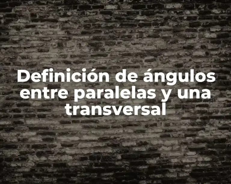 Definición de ángulos entre paralelas y una transversal