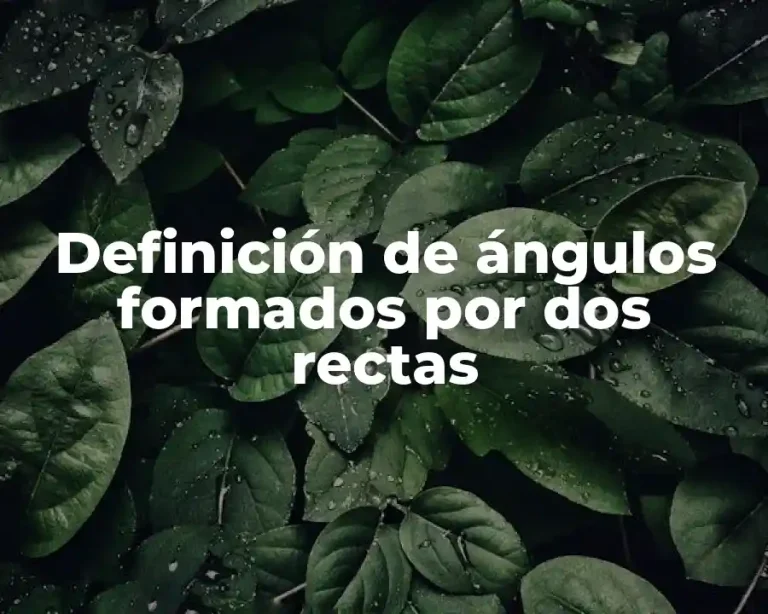 Definición de ángulos formados por dos rectas