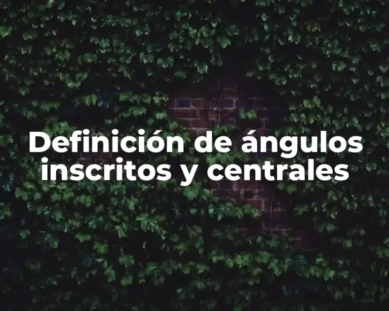 Definición de ángulos inscritos y centrales