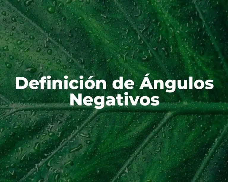 Definición de Ángulos Negativos