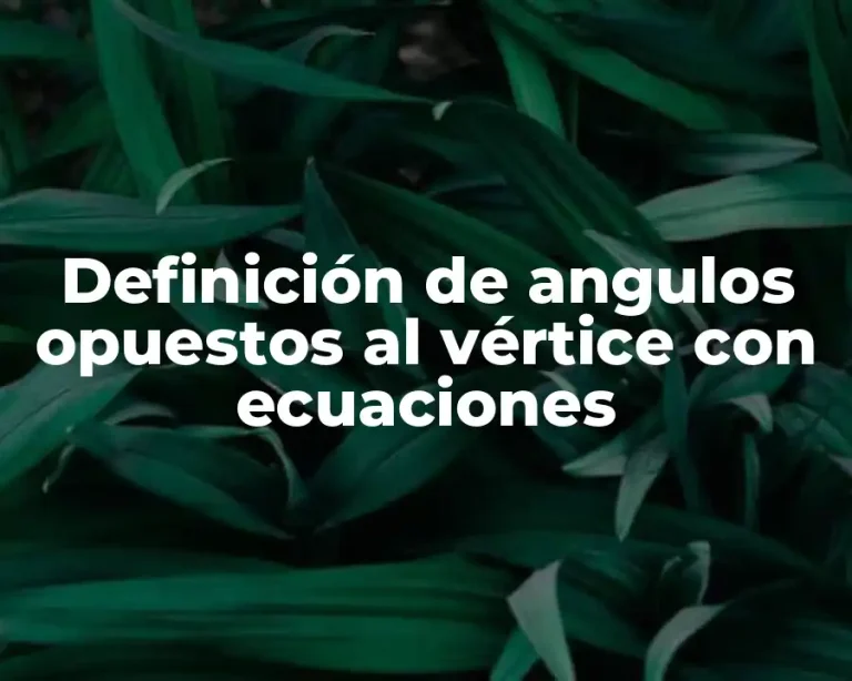 Definición de angulos opuestos al vértice con ecuaciones