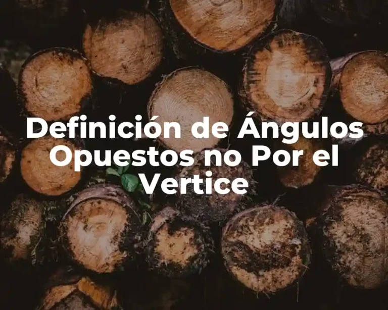 Definición de Ángulos Opuestos no Por el Vertice