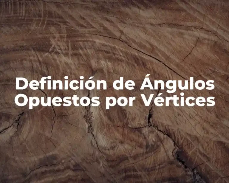 Definición de Ángulos Opuestos por Vértices