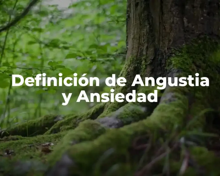 Definición de Angustia y Ansiedad