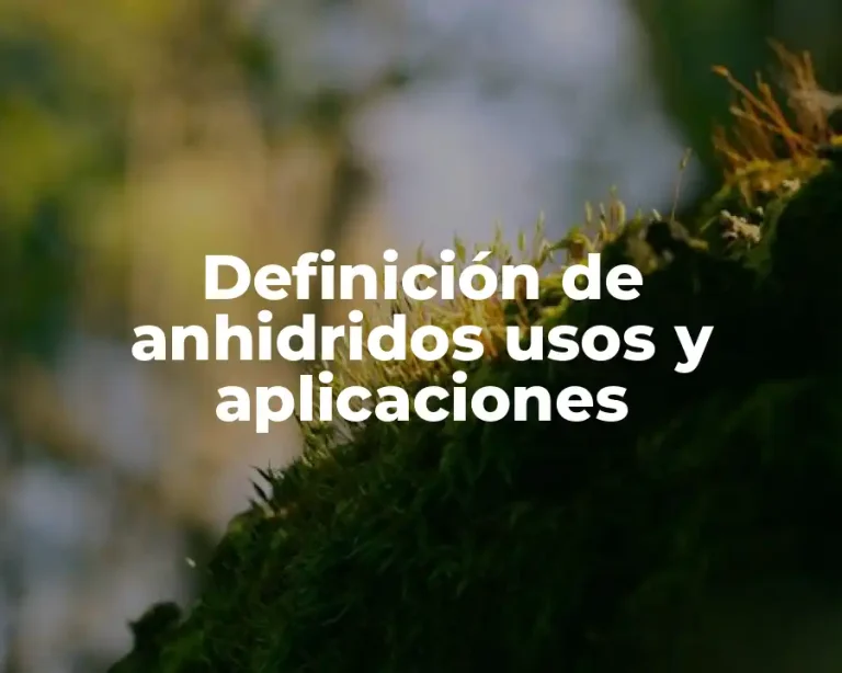Definición de anhidridos usos y aplicaciones