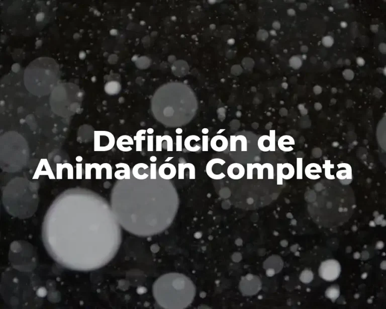 Definición de Animación Completa