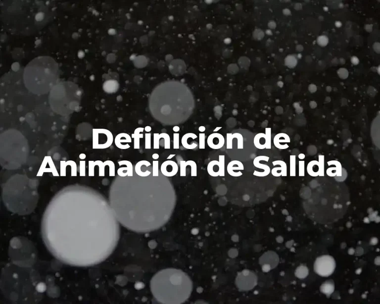 Definición de Animación de Salida