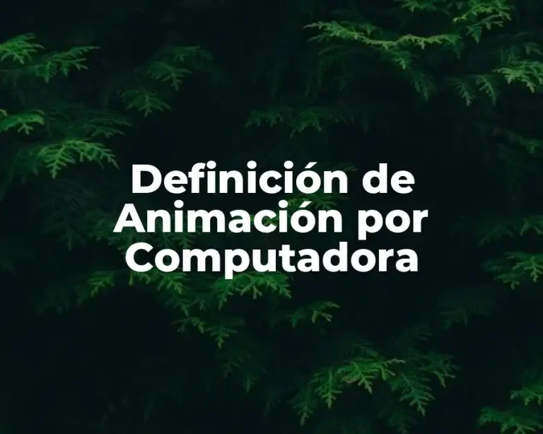 Definición de Animación por Computadora