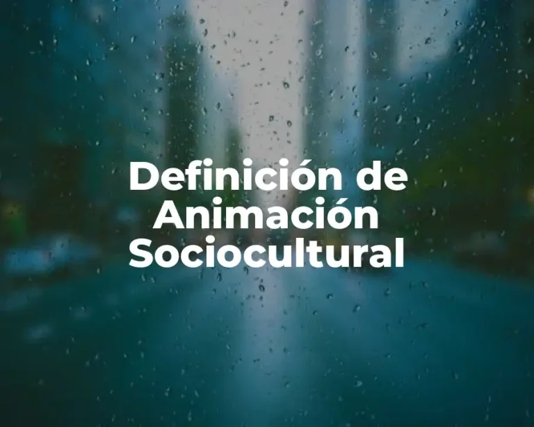 Definición de Animación Sociocultural