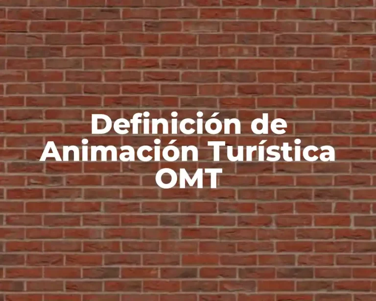 Definición de Animación Turística OMT