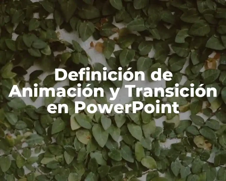 Definición de Animación y Transición en PowerPoint