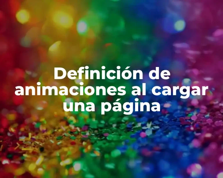 Definición de animaciones al cargar una página