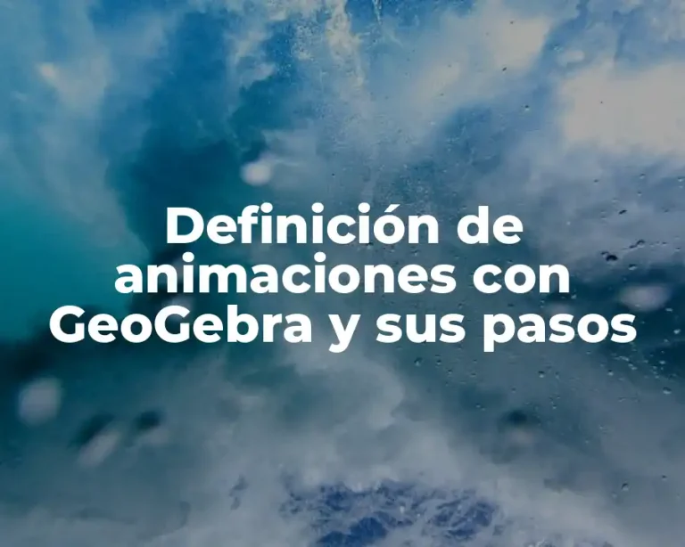 Definición de animaciones con GeoGebra y sus pasos