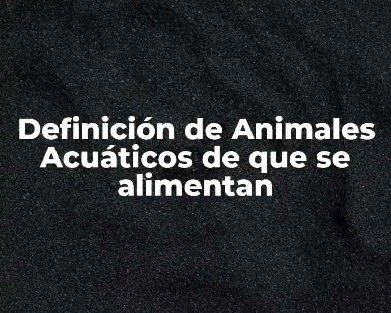 Definición de Animales Acuáticos de que se alimentan