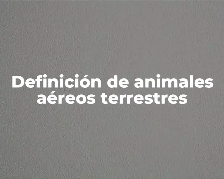 Definición de animales aéreos terrestres