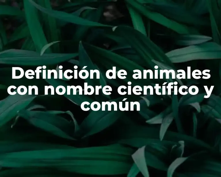 Definición de animales con nombre científico y común