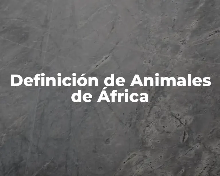 Definición de Animales de África