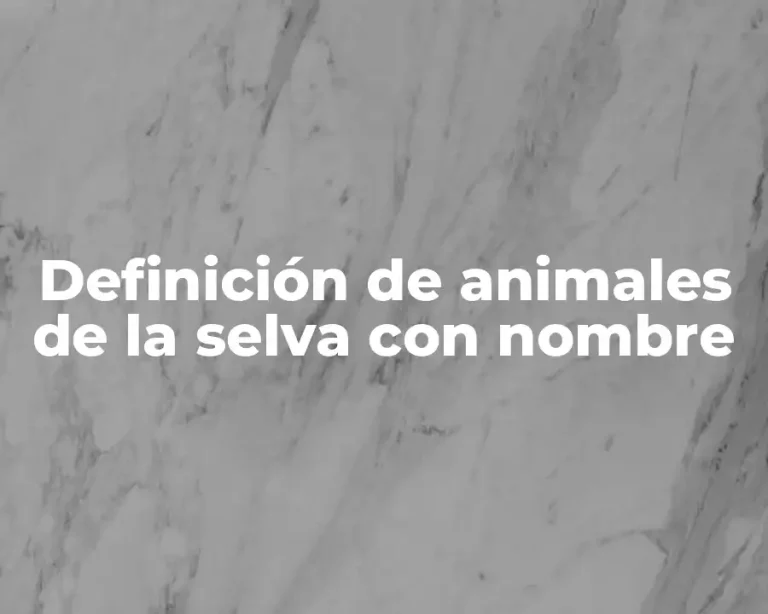 Definición de animales de la selva con nombre