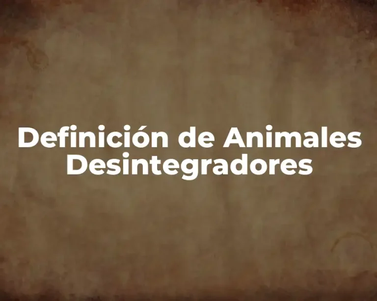 Definición de Animales Desintegradores