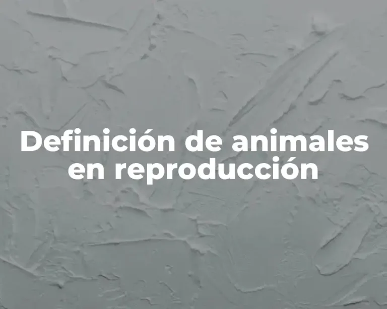 Definición de animales en reproducción