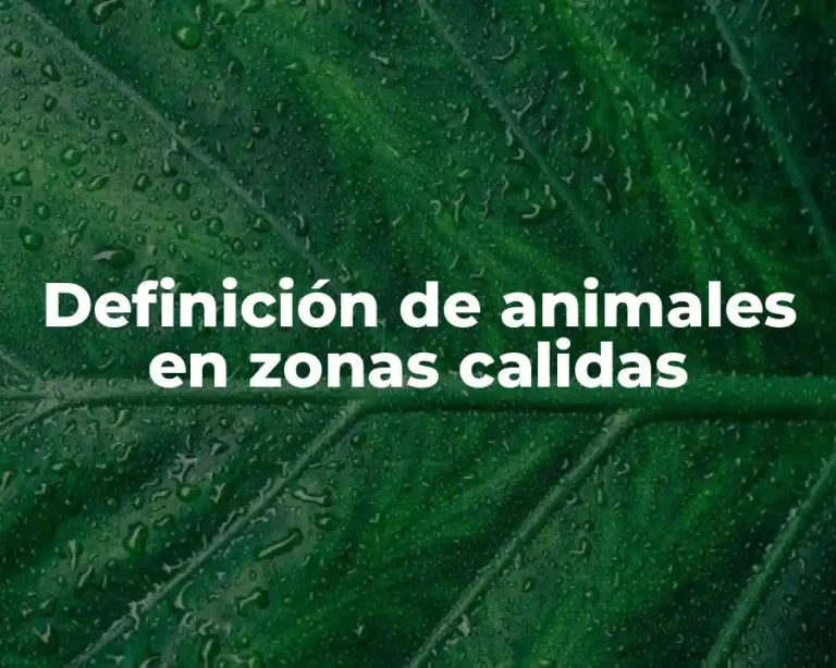Definición de animales en zonas calidas