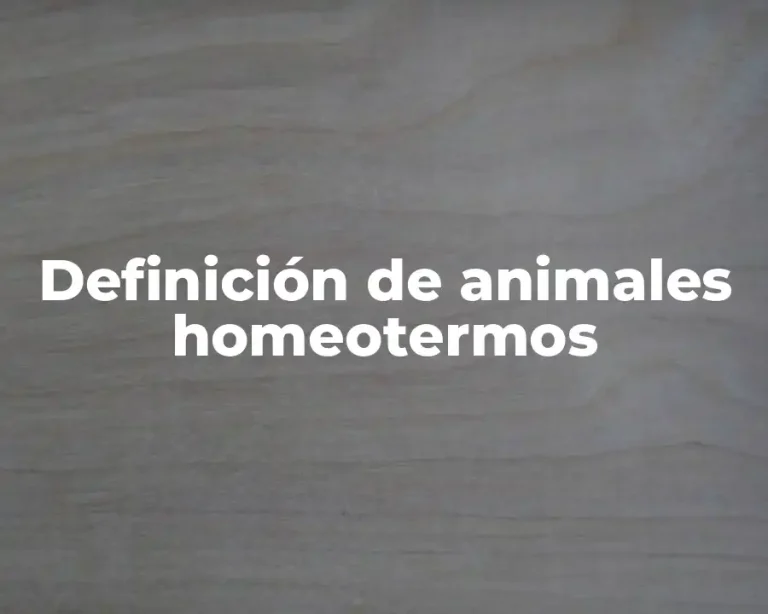 Definición de animales homeotermos