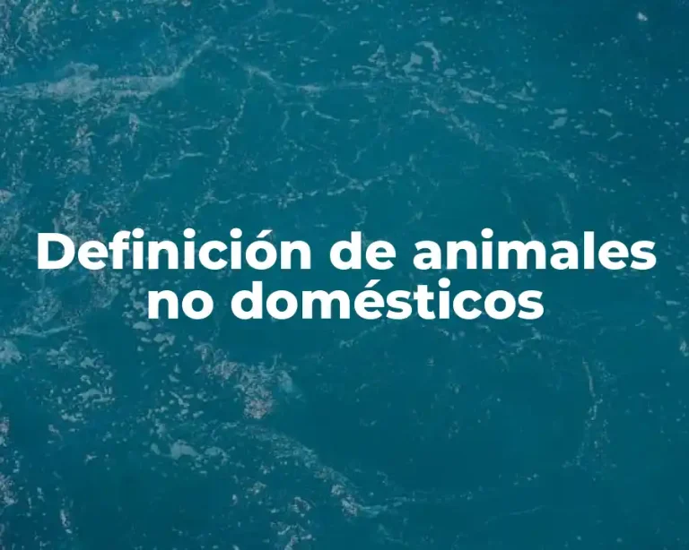 Definición de animales no domésticos