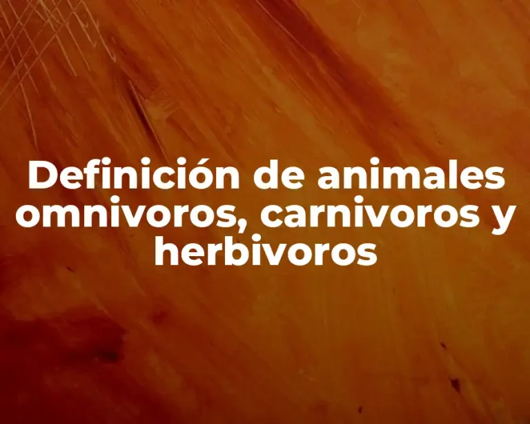 Definición de animales omnivoros, carnivoros y herbivoros
