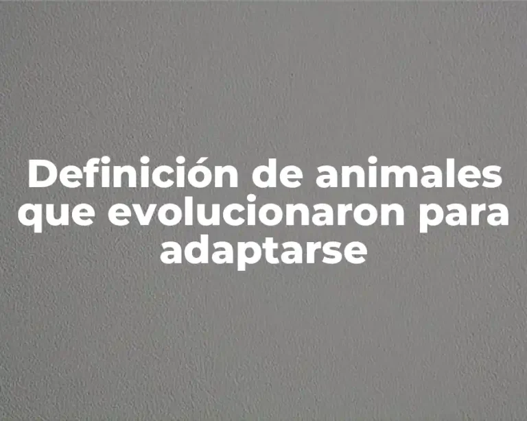 Definición de animales que evolucionaron para adaptarse
