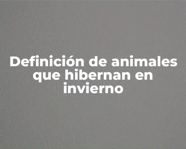 Definición de animales que hibernan en invierno