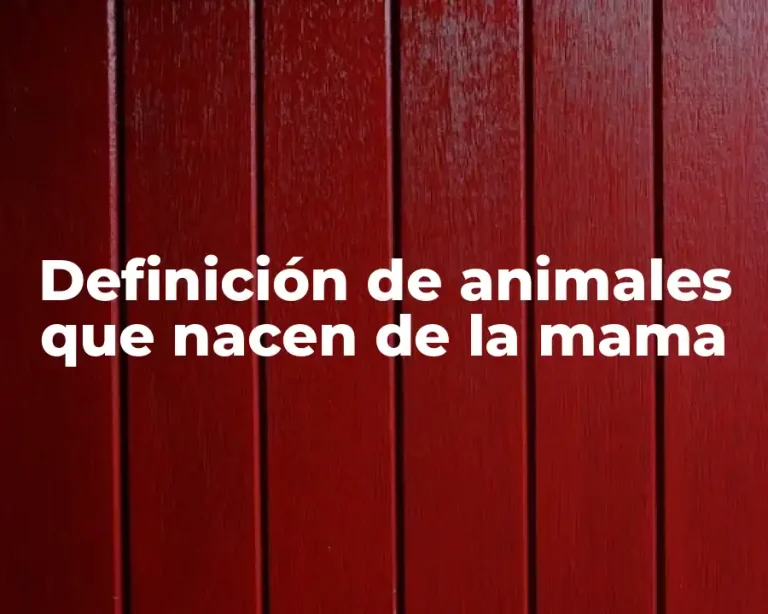 Definición de animales que nacen de la mama