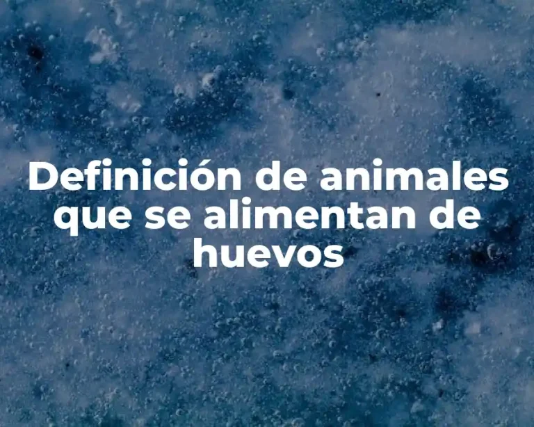 Definición de animales que se alimentan de huevos
