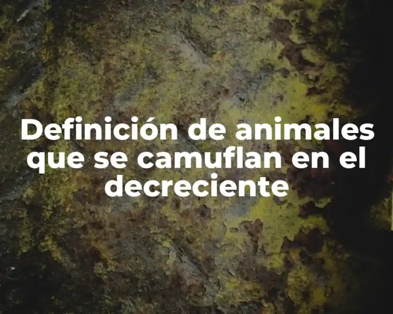 Definición de animales que se camuflan en el decreciente