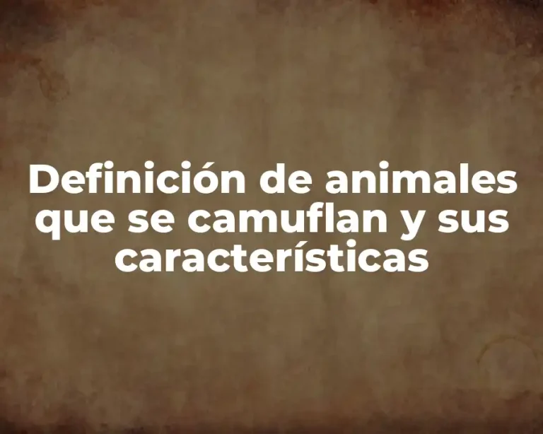 Definición de animales que se camuflan y sus características