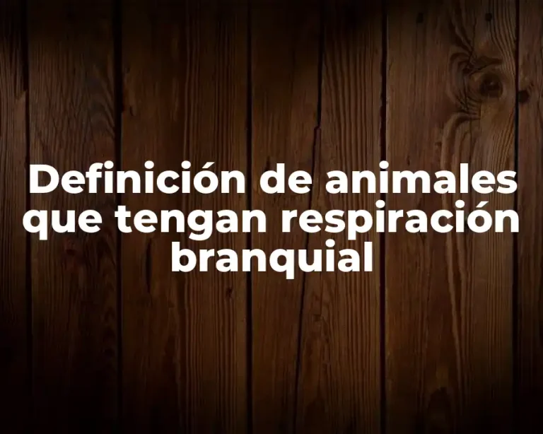 Definición de animales que tengan respiración branquial