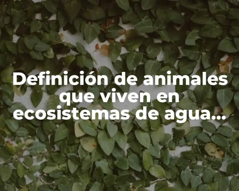 Definición de animales que viven en ecosistemas de agua salada