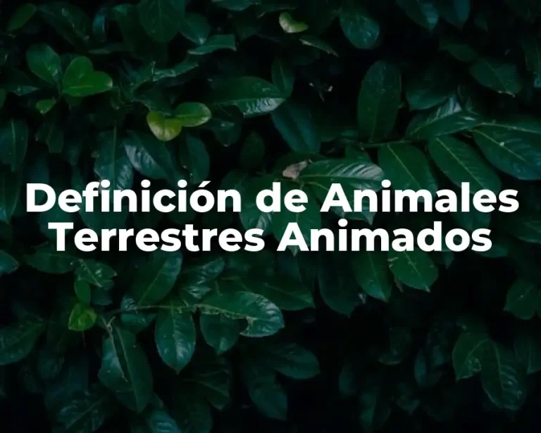 Definición de Animales Terrestres Animados