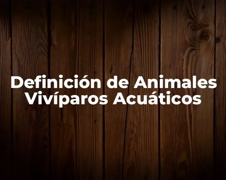 Definición de Animales Vivíparos Acuáticos