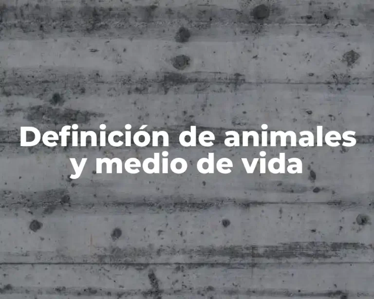 Definición de animales y medio de vida
