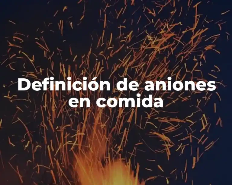 Definición de aniones en comida