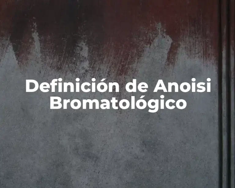 Definición de Anoisi Bromatológico