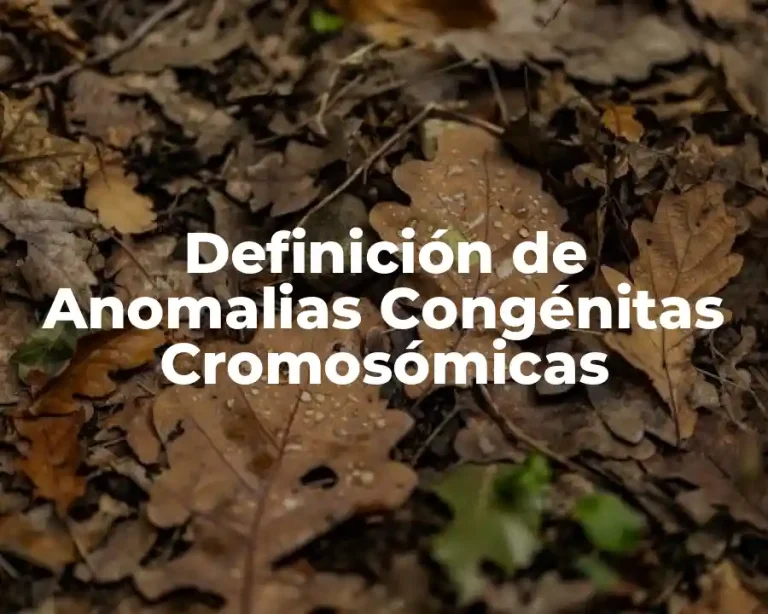 Definición de Anomalias Congénitas Cromosómicas