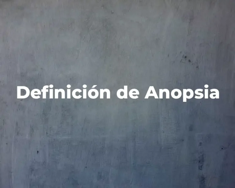 Definición de Anopsia