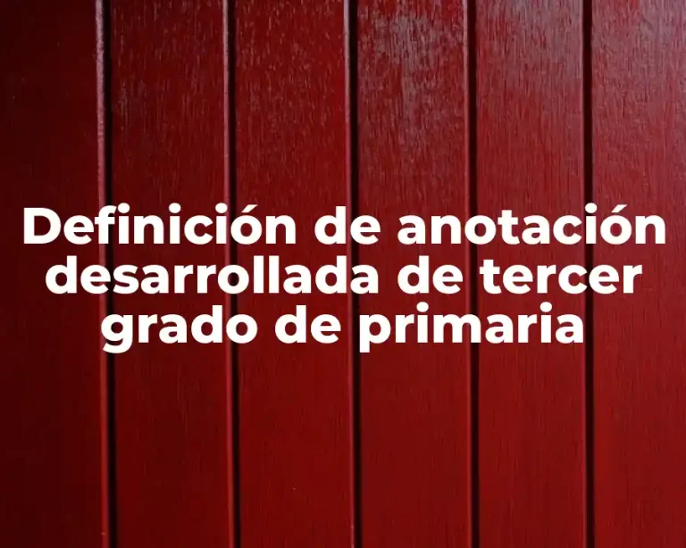 Definición de anotación desarrollada de tercer grado de primaria