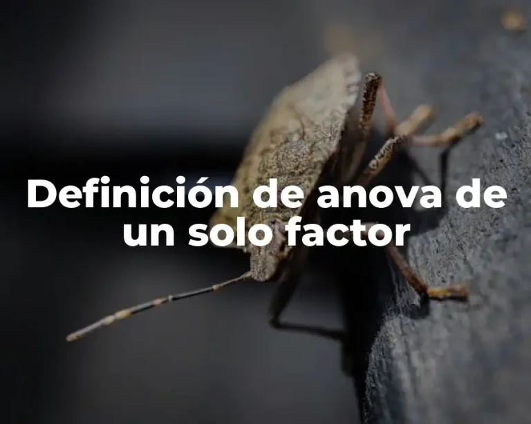 Definición de anova de un solo factor